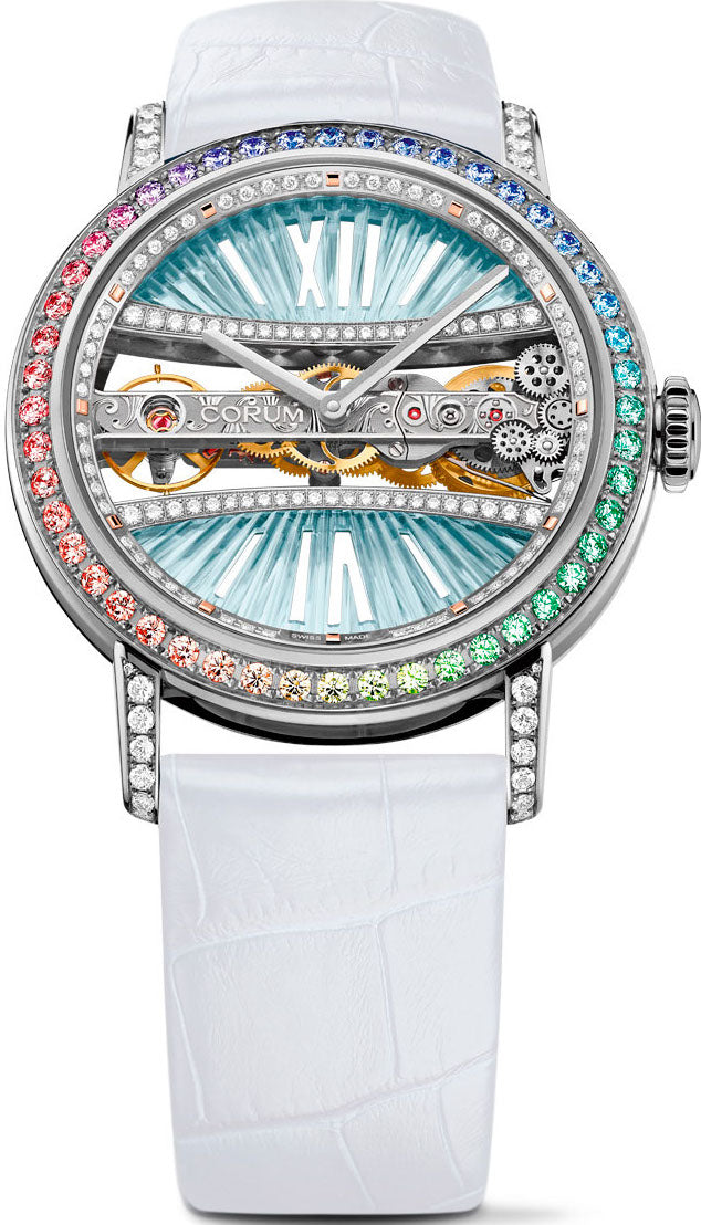 Corum Watch Goldem Bridge 39 White Gold Diamonds - Silver