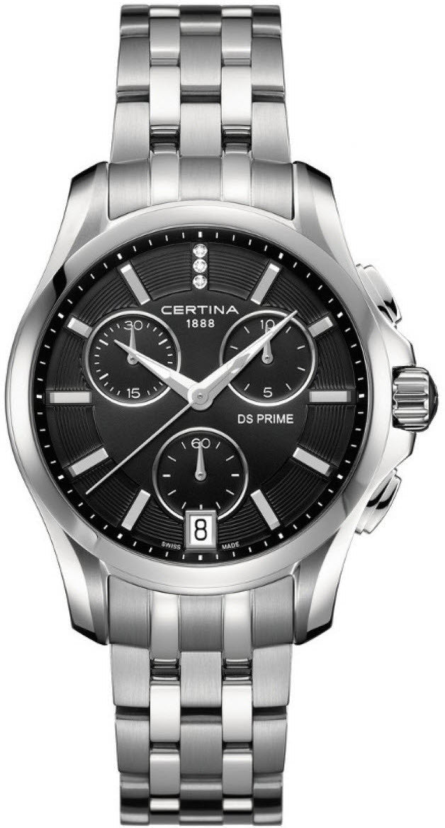 Certina Watch DS Prime Lady Round Chrono Quartz - Black