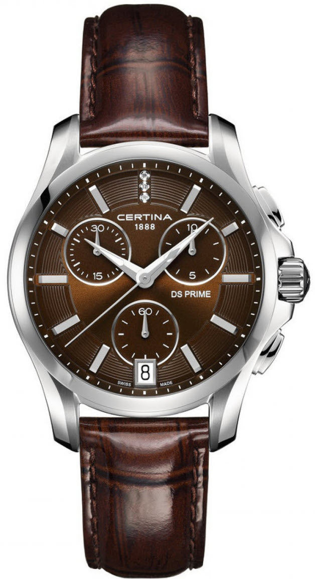Certina Watch DS Prime Lady Round Chrono Quartz - Brown
