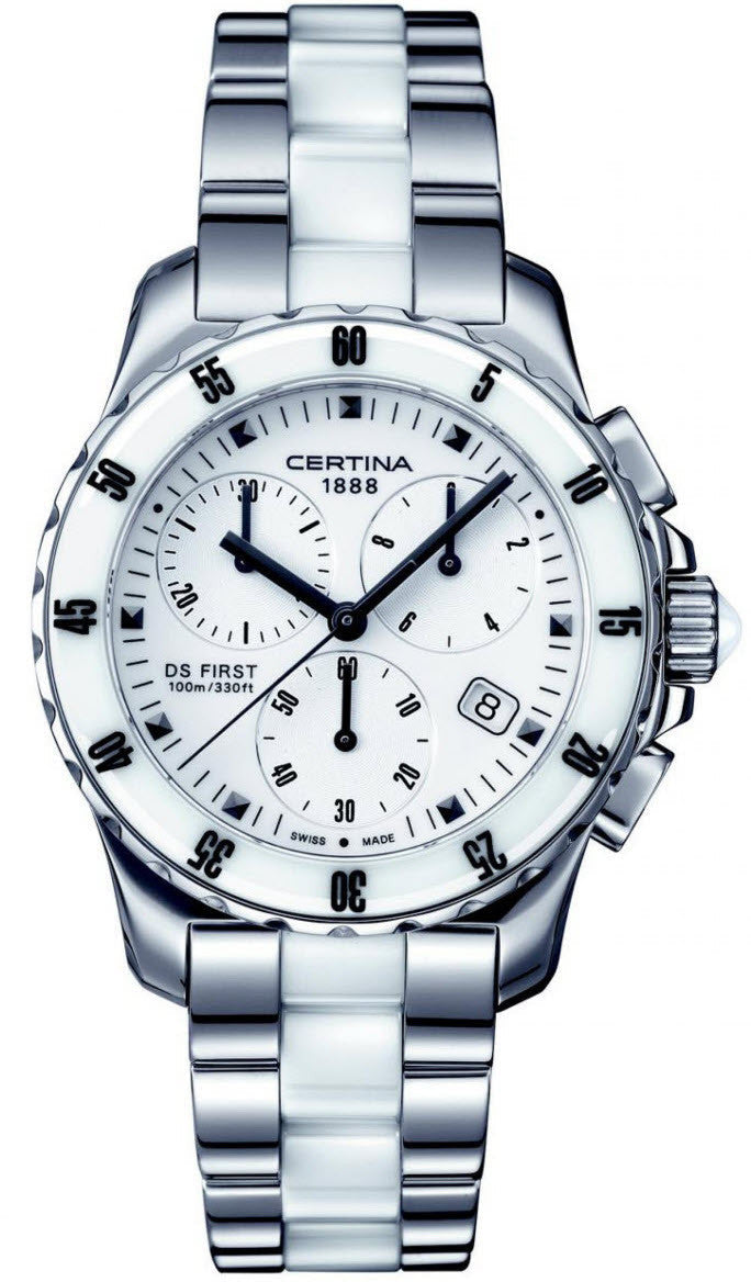 Certina Watch DS First Lady Ceramic Chrono Quartz - White