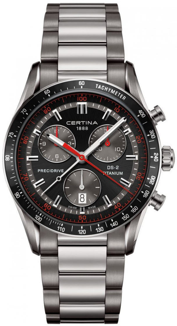 Certina Watch DS-2 Chrono 1/100 Sec Quartz - Black