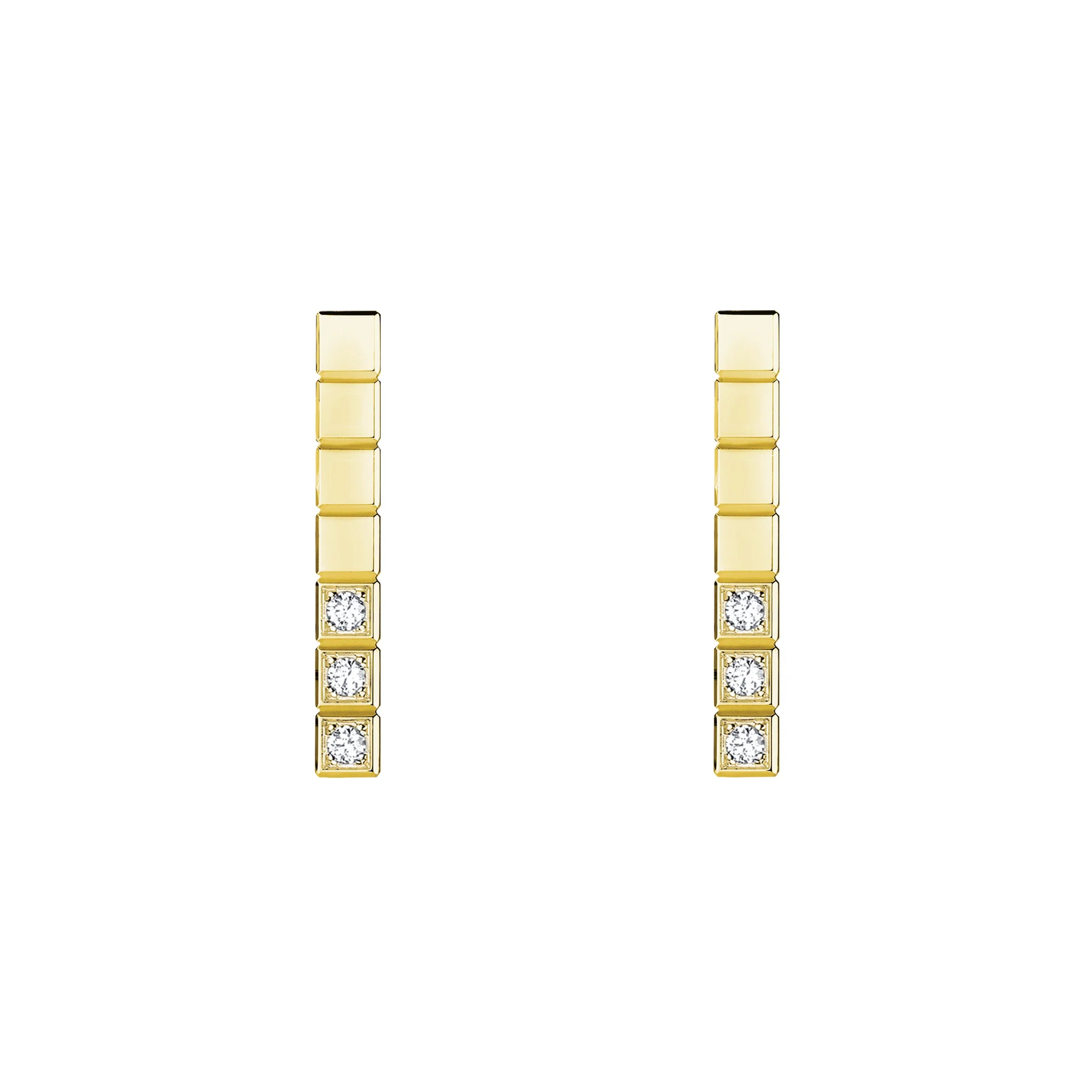 Chopard Ice Cube 18ct Yellow Gold Diamond Earrings