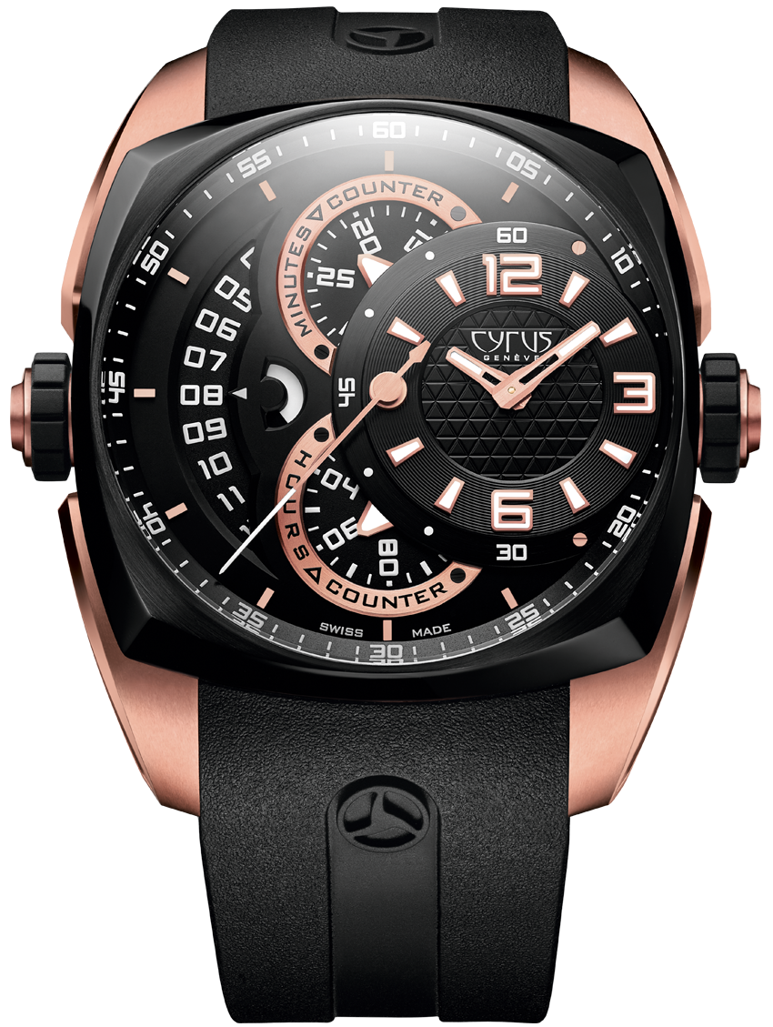 Cyrus Watch Klepcys Chronograph Rose Gold & Black DLC Steel Limited Edition - Black