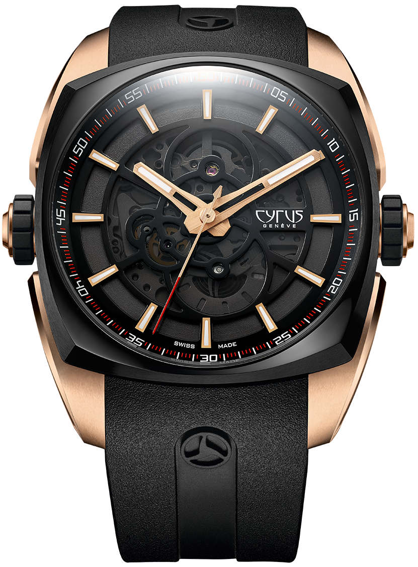 Cyrus Watch Klepcys Solo Tempo Rose Gold & Black DLC Steel Limited Edition - Black
