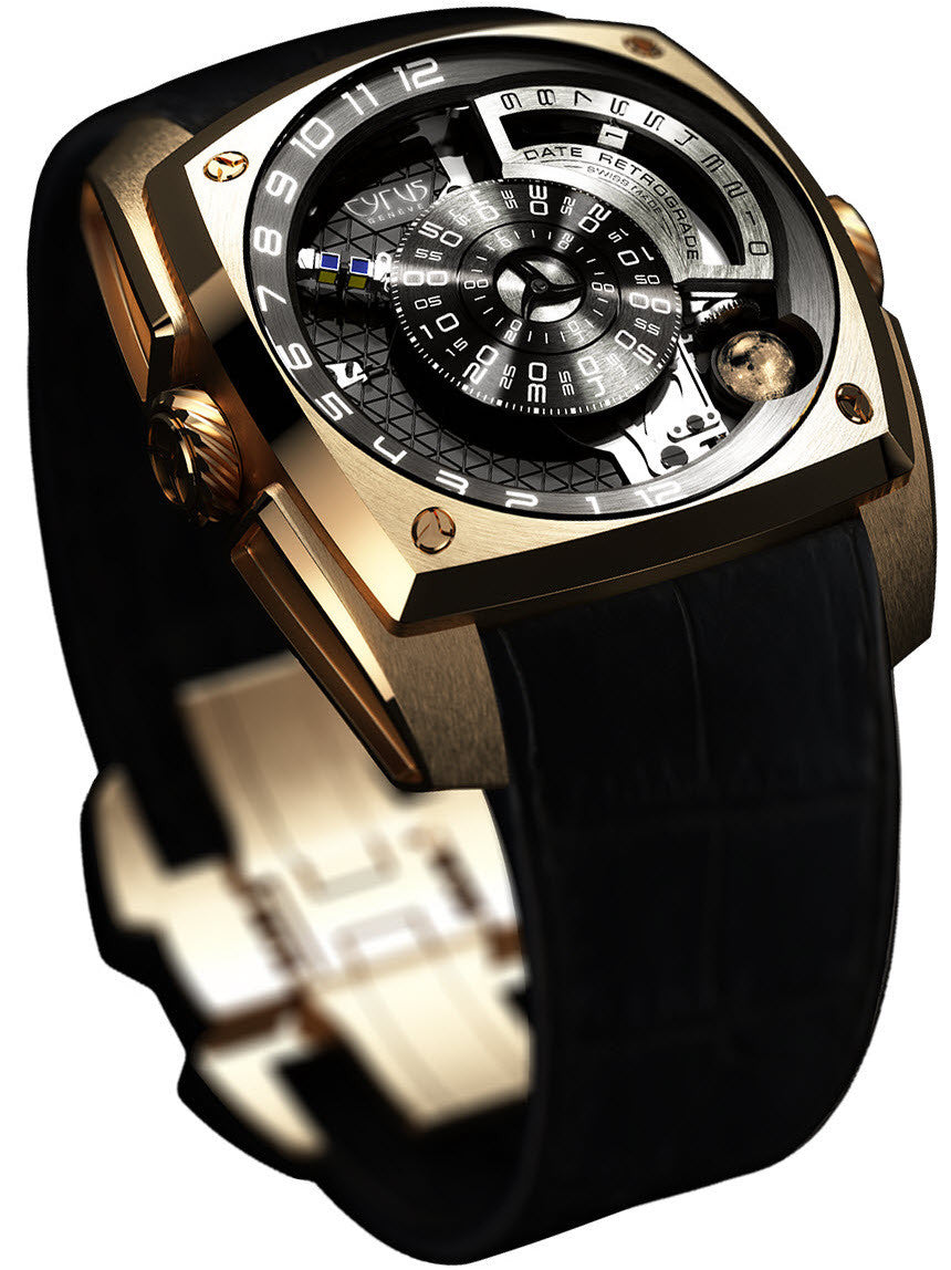 Cyrus Watch Klepcys Rose Gold Moon Limited Edition - Black