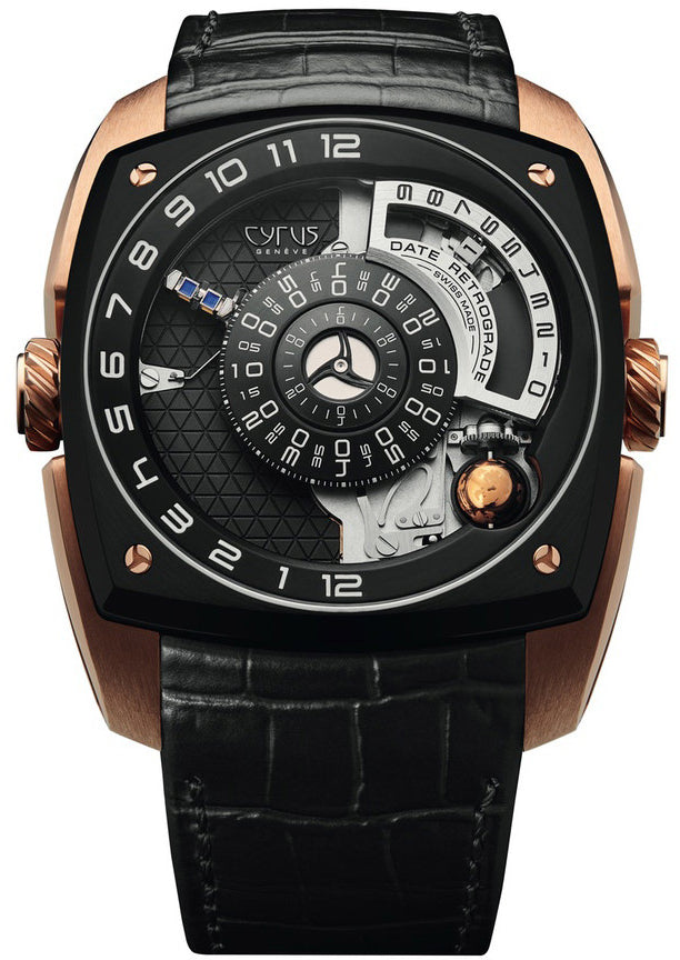 Cyrus Watch Klepcys Moon Red Gold Black DLC Titanium Limited Edition - Black