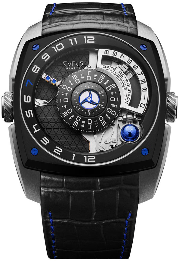 Cyrus Watch Klepcys Moon Blue White Gold Black DLC Titanium Limited Edition - Black