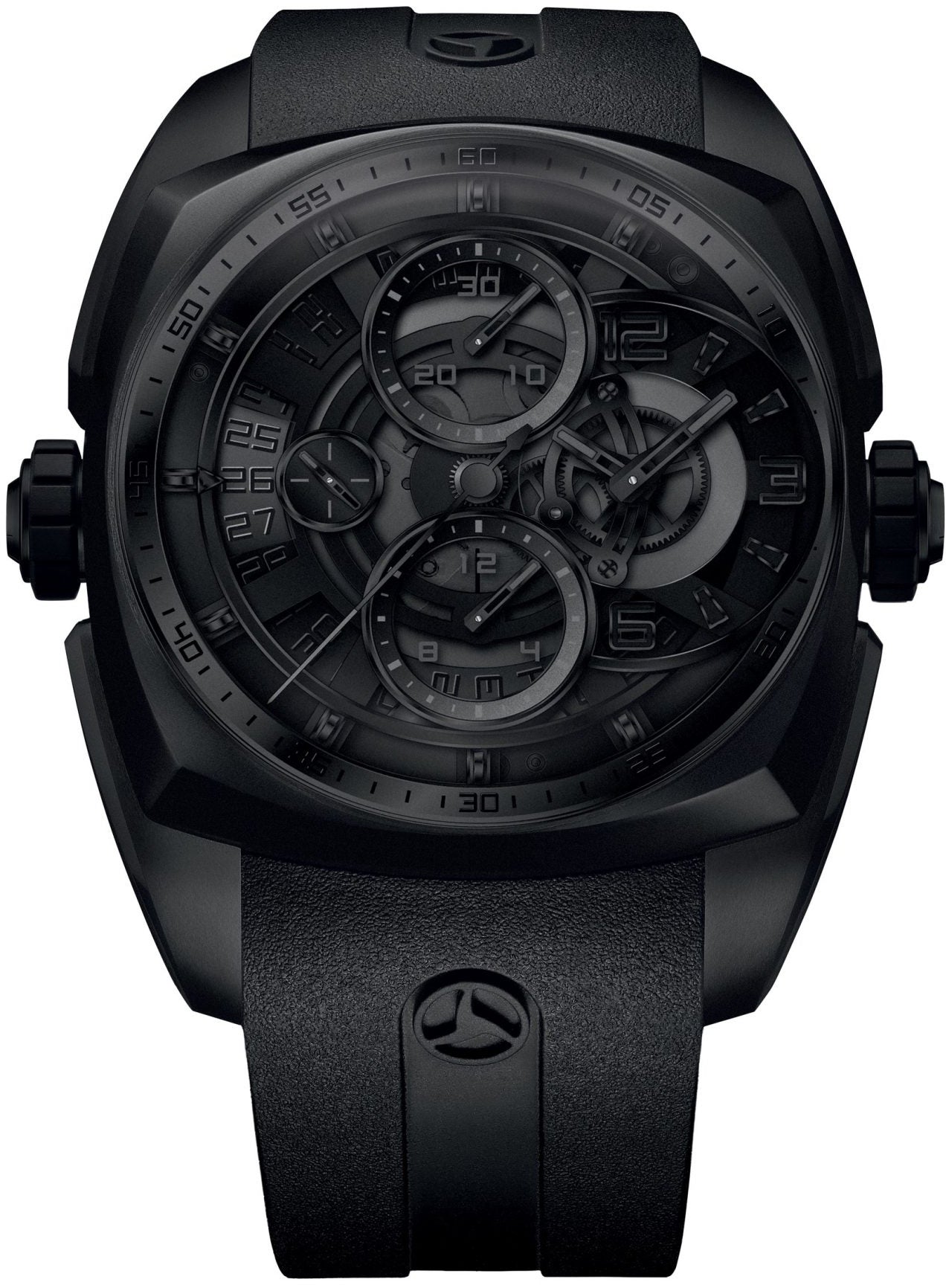 Cyrus Watch Klepcys Skeleton Chronograph Darkness Black DLC Steel Limited Edition - Black