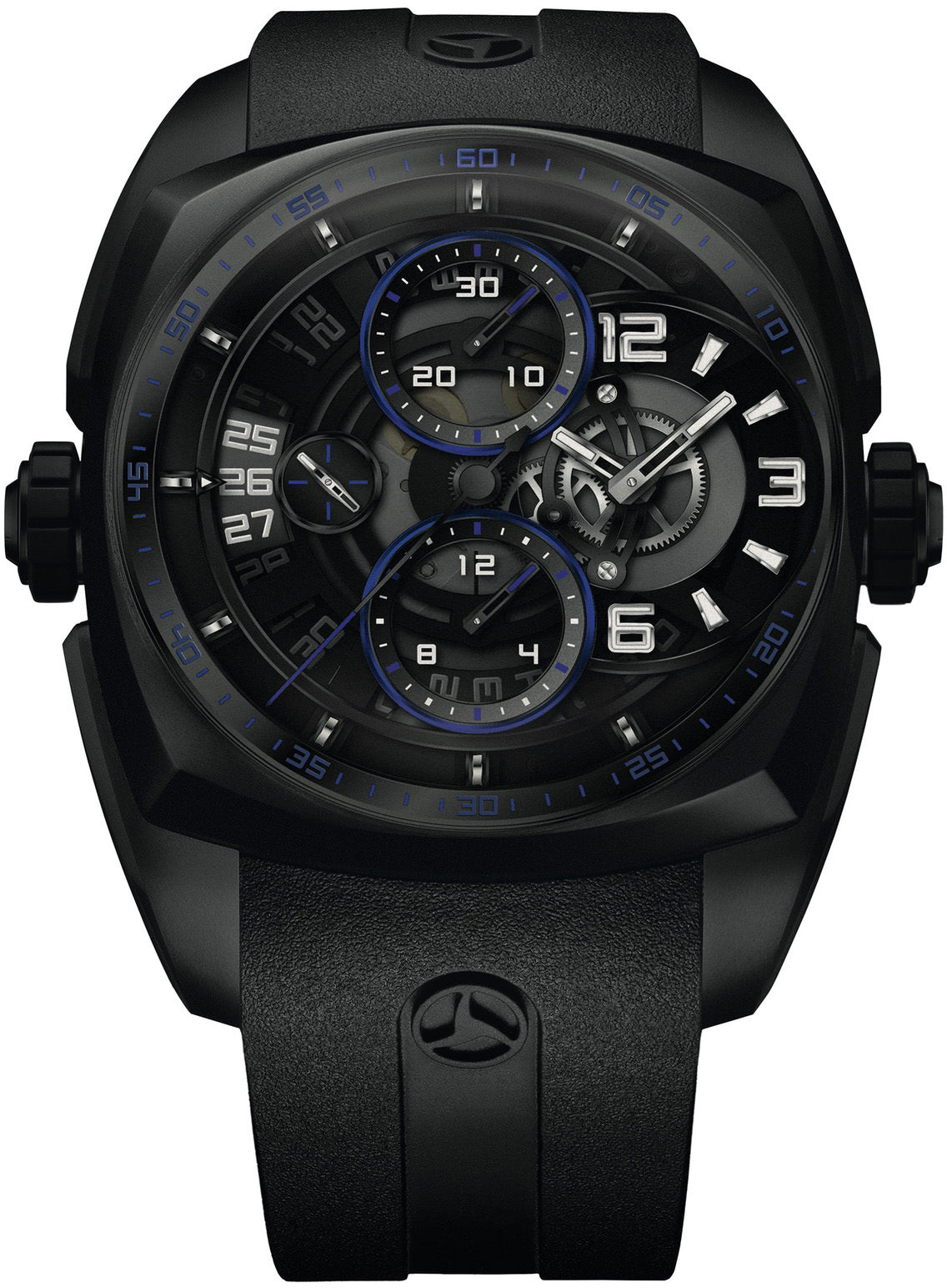 Cyrus Watch Klepcys Skeleton Chronograph Dark And Blue Black DLC Steel Limited Edition - Black