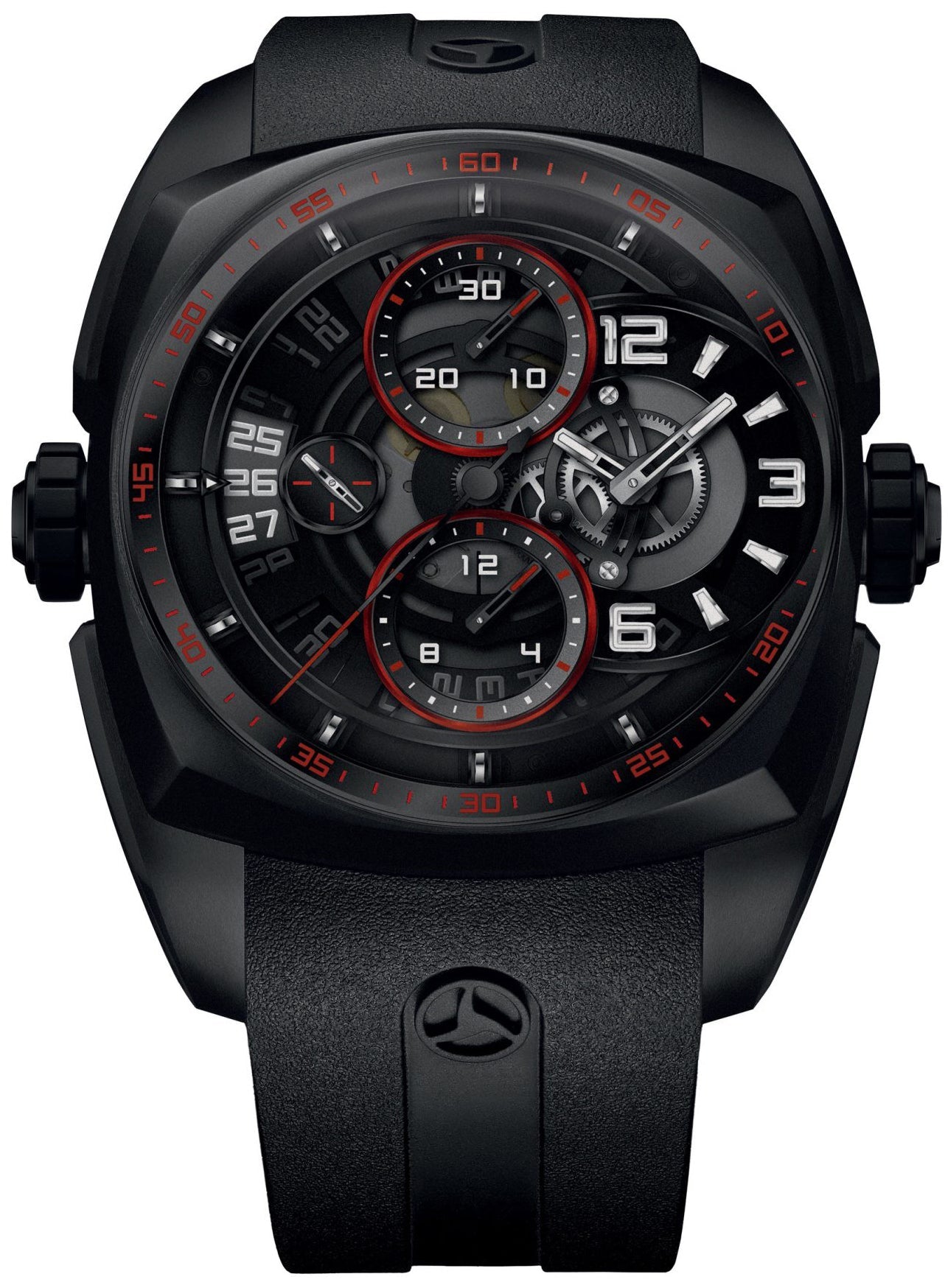Cyrus Watch Klepcys Skeleton Chronograph Dark And Red Black DLC Steel Limited Edition - Black