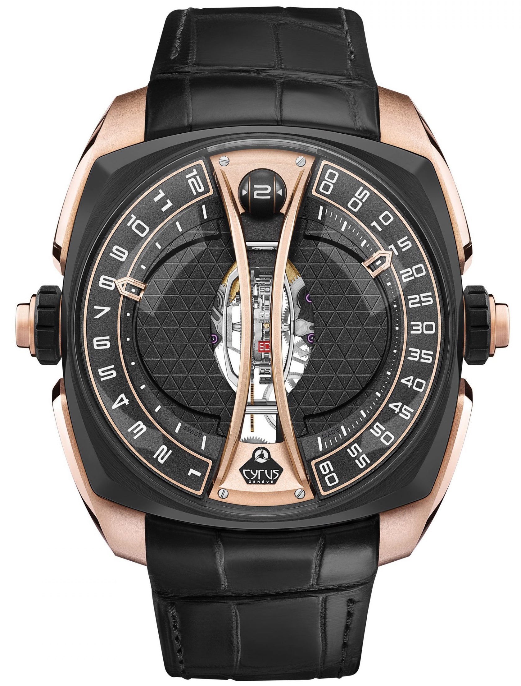 Cyrus Watch Klepcys Vertical Tourbillon Rose Gold Black DLC Titanium Limited Edition - Black