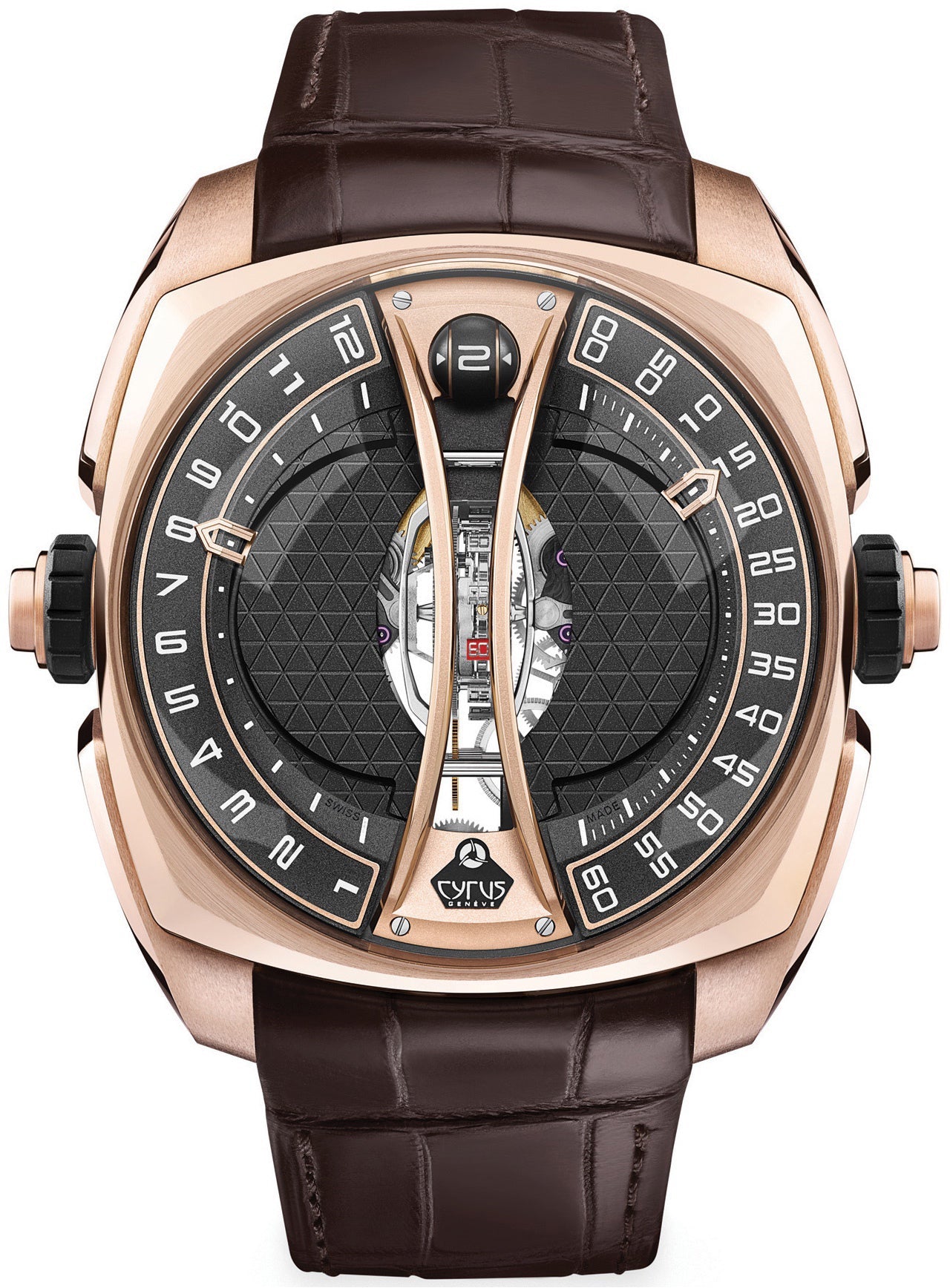 Cyrus Watch Klepcys Vertical Tourbillon Rose Gold Limited Edition - Black