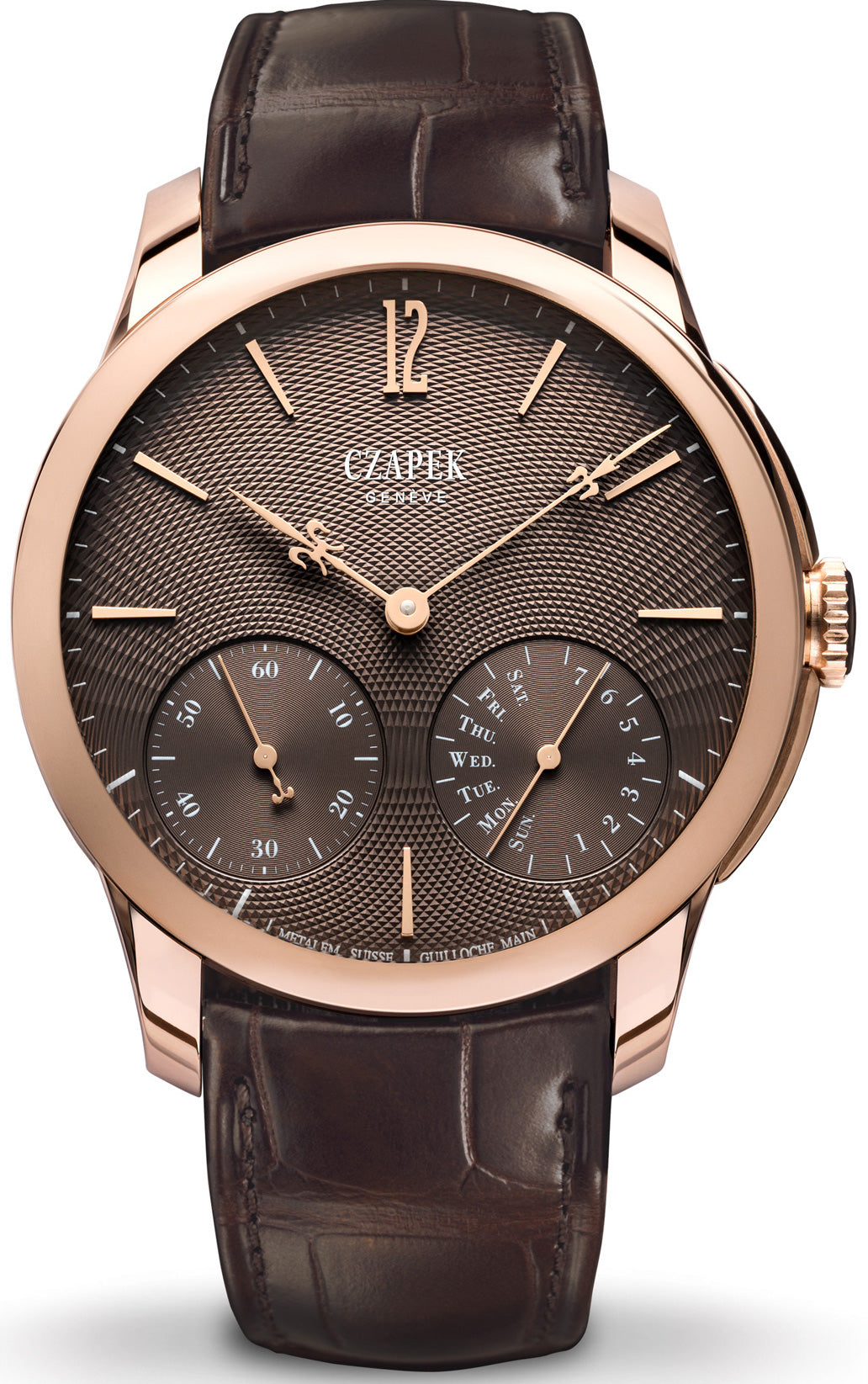 Czapek Watch Quai des Bergues Guilloche Ricochet Gold Havana Brown Limited Edition