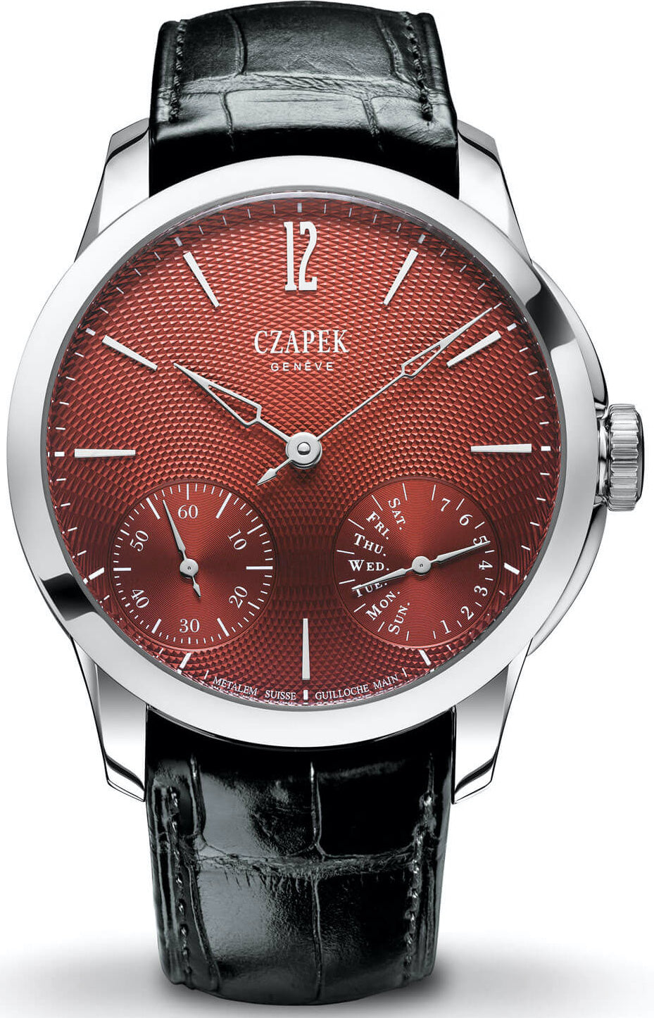 Czapek Watch Quai des Bergues Guilloche Ricochet Rosewood S - Red