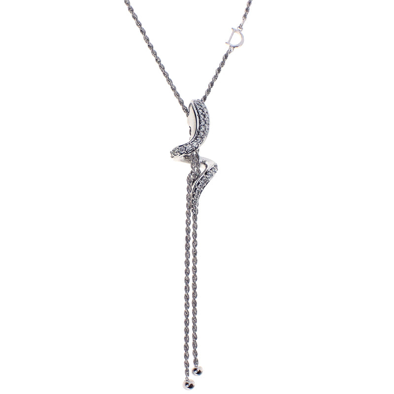 Damiani Eden 18ct White Gold 0.41ct Diamond Snake Lariat Necklace - Gold