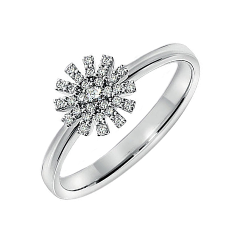 Damiani Margherita 18ct White Gold 0.16ct Diamond Ring - O.5 (15)