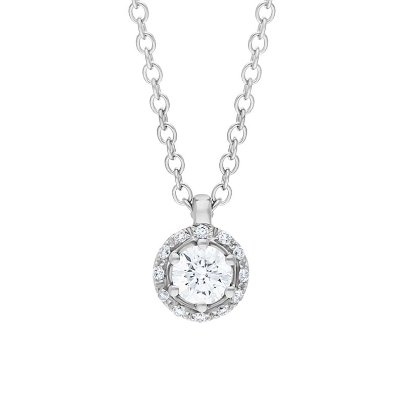 Damiani Minou 18ct White Gold 0.31ct Diamond Round Cut Pave Necklace - Gold
