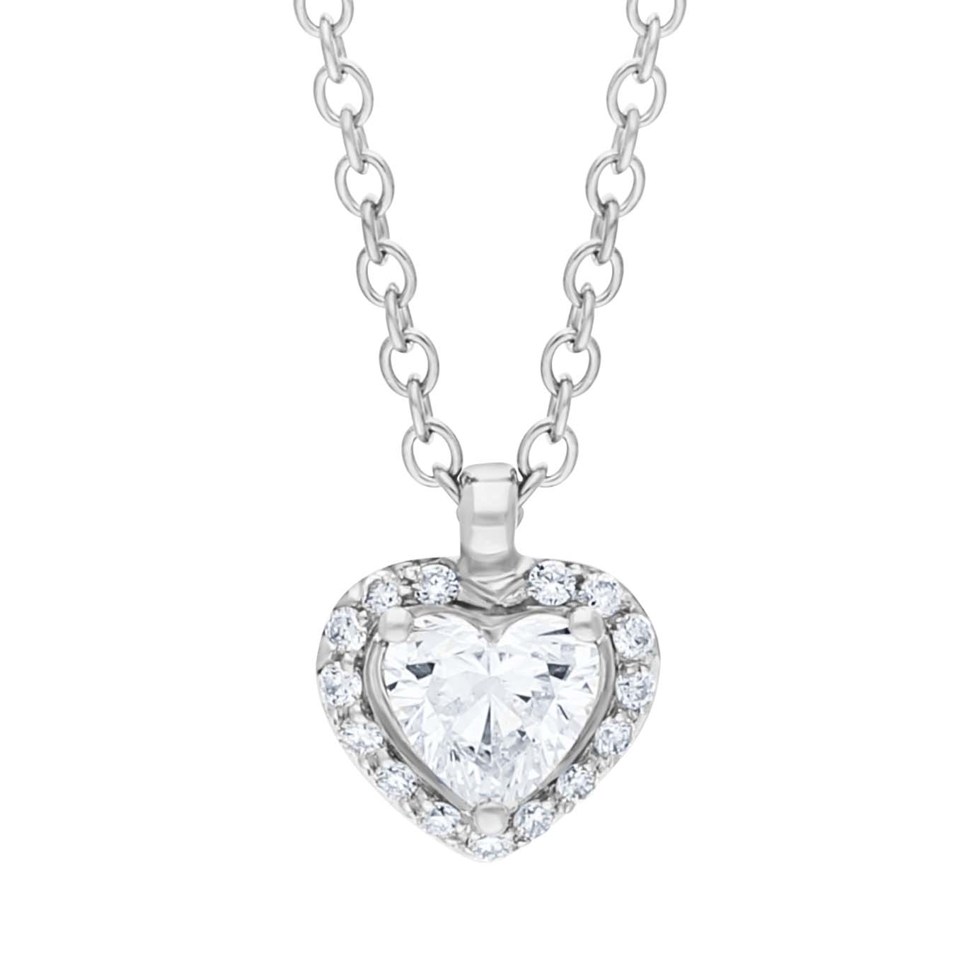 Damiani Minou 18ct White Gold 0.38ct Diamond Heart Cut Pave Necklace - Gold