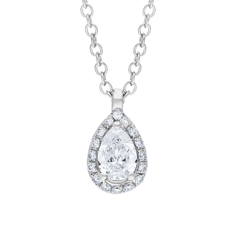 Damiani Minou 18ct White Gold 0.38ct Diamond Pear Cut Pave Necklace - Gold