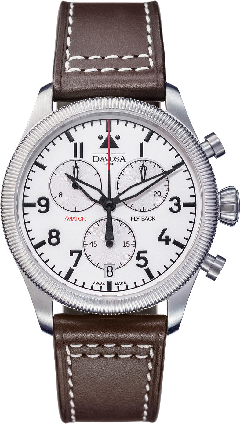 Davosa Watch Aviator Quartz Chronograph Silver - Silver