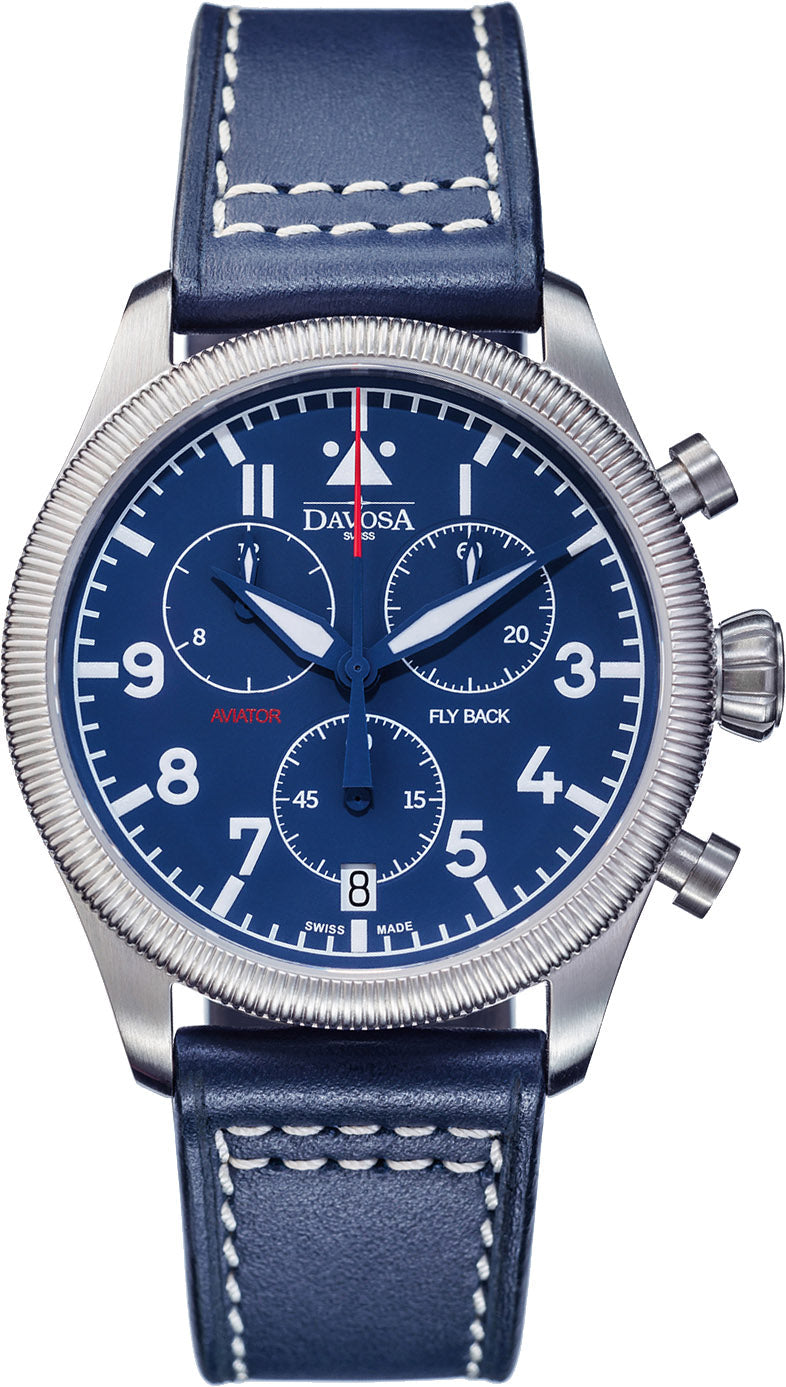 Davosa Watch Aviator Quartz Chronograph Blue - Blue