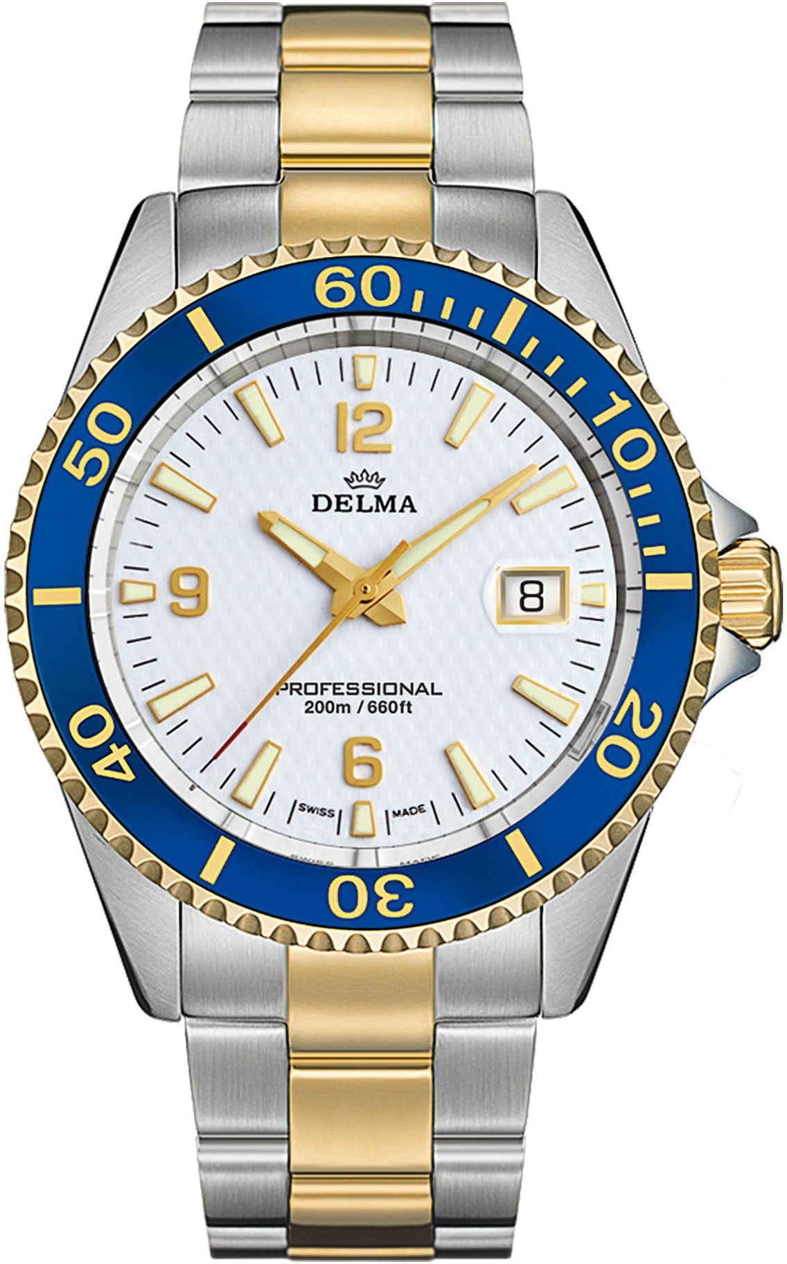 Delma Watch Santiago Quartz Two Tone - White