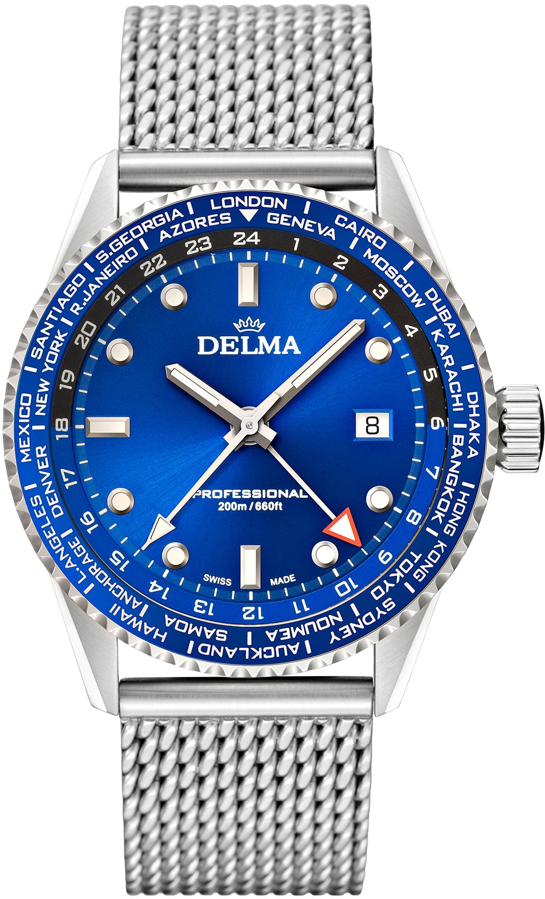 Delma Watch Cayman World Timer Quartz - Blue