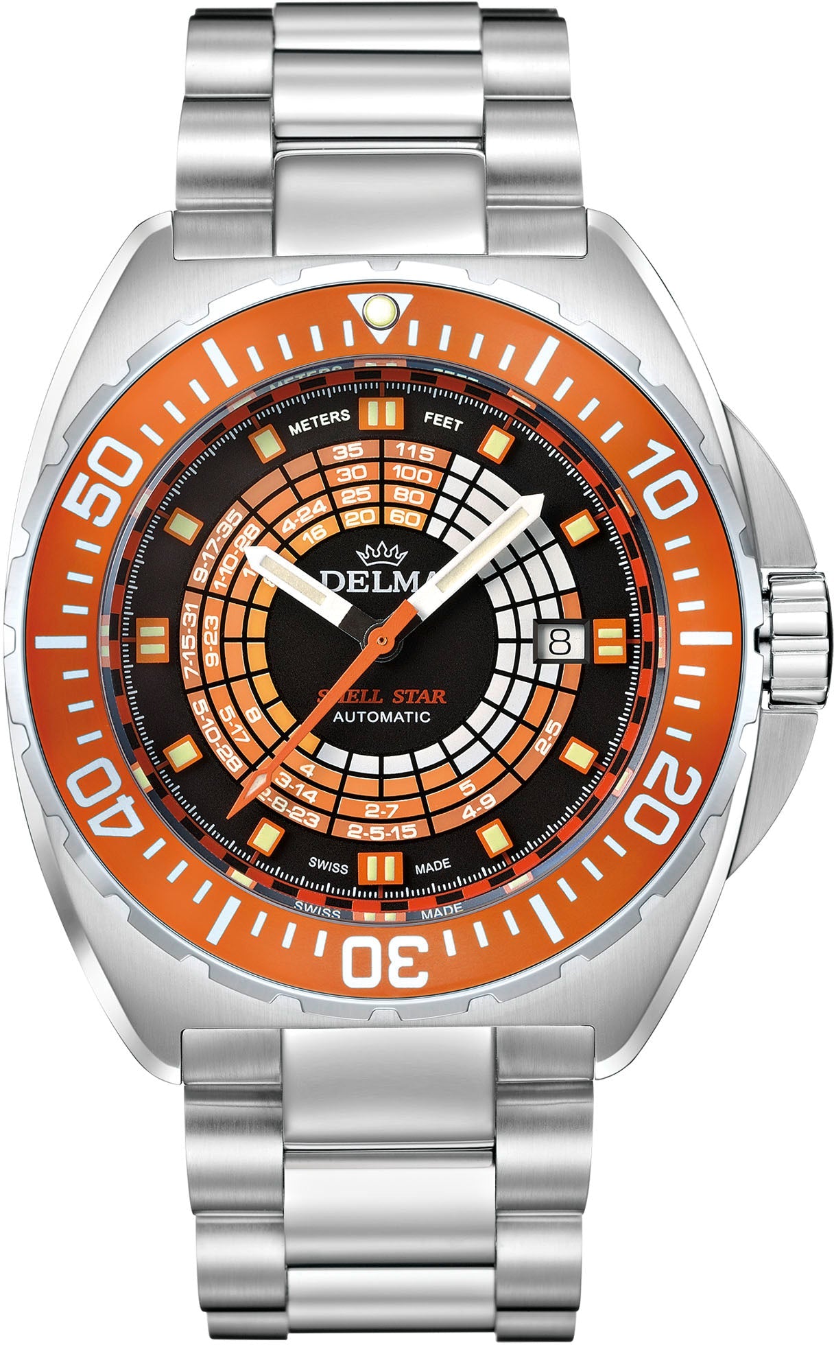 Delma Watch Shell Star Decompression Timer Steel - Orange
