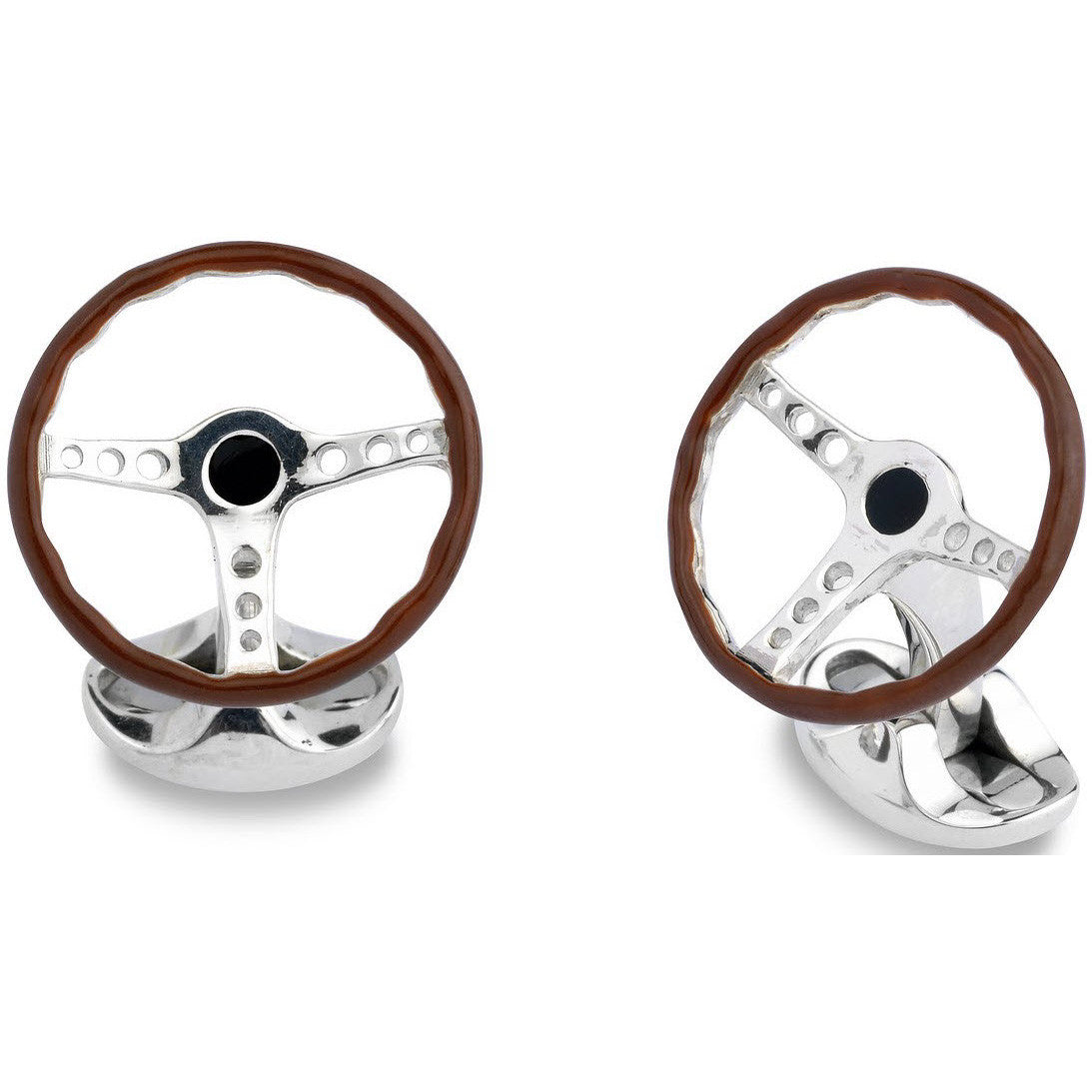 Deakin & Francis Cufflinks Vintage Steering Wheel - Silver