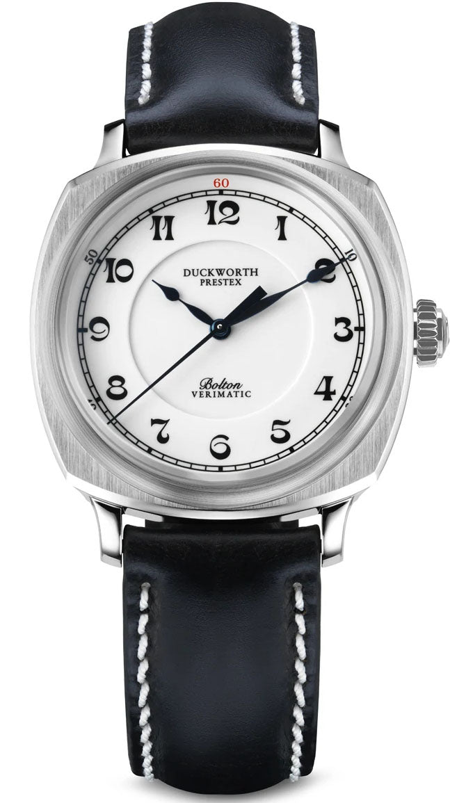Duckworth Prestex Watch Bolton Verimatic White Black Leather
