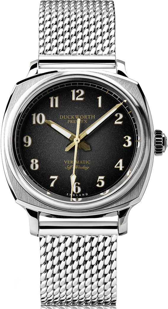 Duckworth Prestex Watch Verimatic Black Fume Mesh Bracelet
