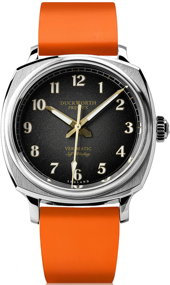 Duckworth Prestex Watch Verimatic Black Fume Orange Rubber - Black