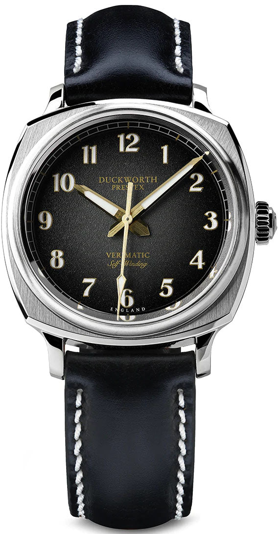 Duckworth Prestex Watch Verimatic Black Fume Black Leather - Black