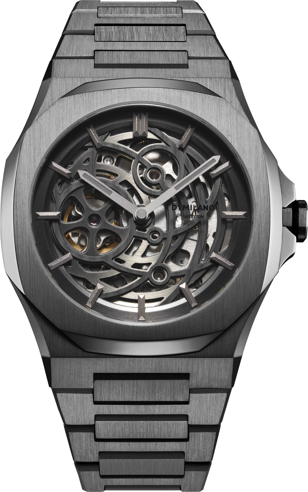 D1 Milano Watch Skeleton Gun Metal - Black