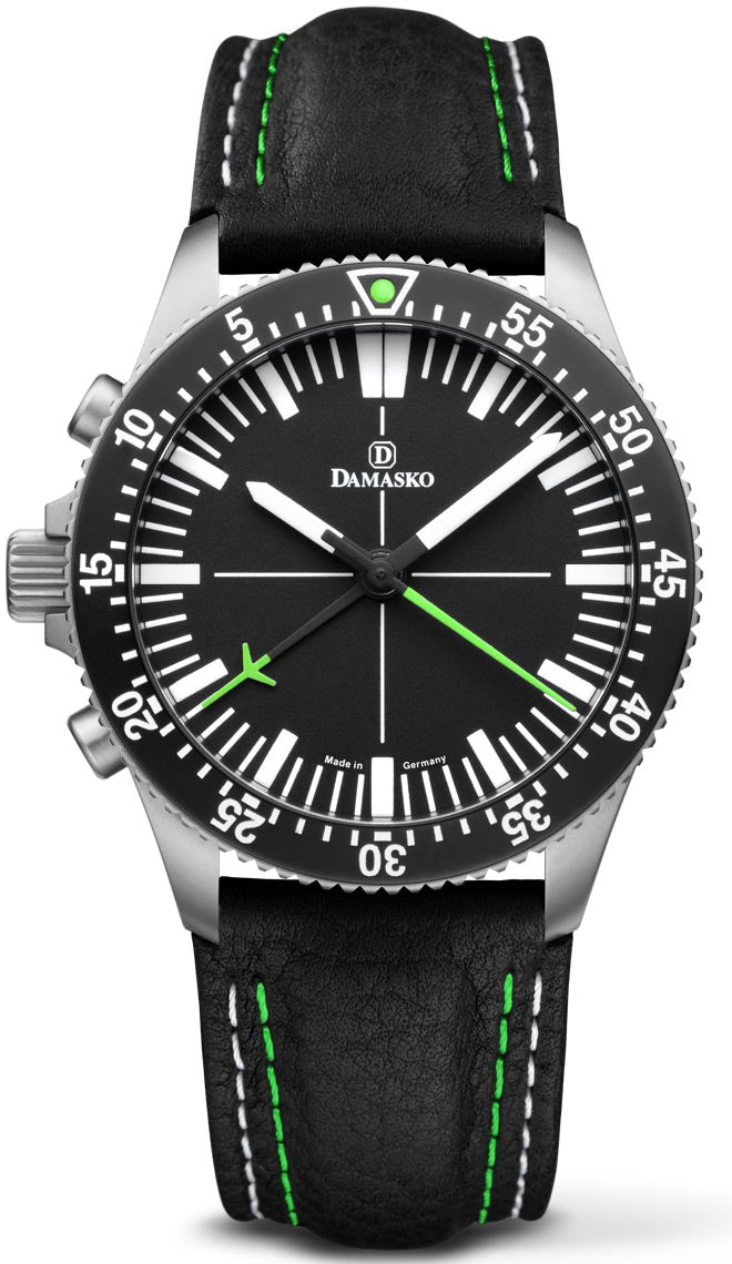 Damasko Watch DC80 LHV Green Leather Pin - Black
