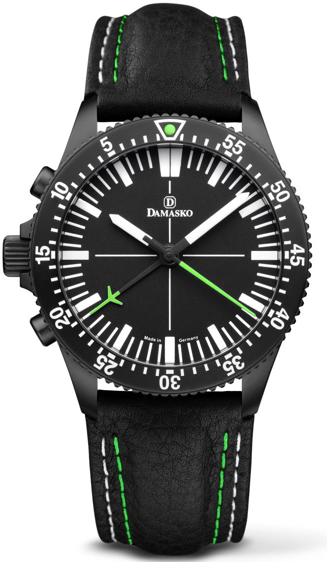 Damasko Watch DC80 LHV Black Green Leather Pin - Black