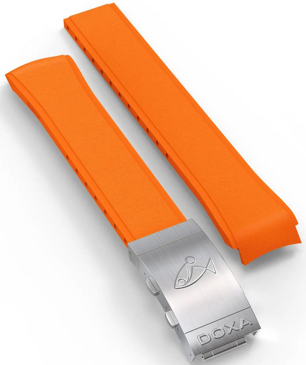 Doxa Strap SUB 200 T.GRAPH Rubber Orange With Folding Clasp - Orange