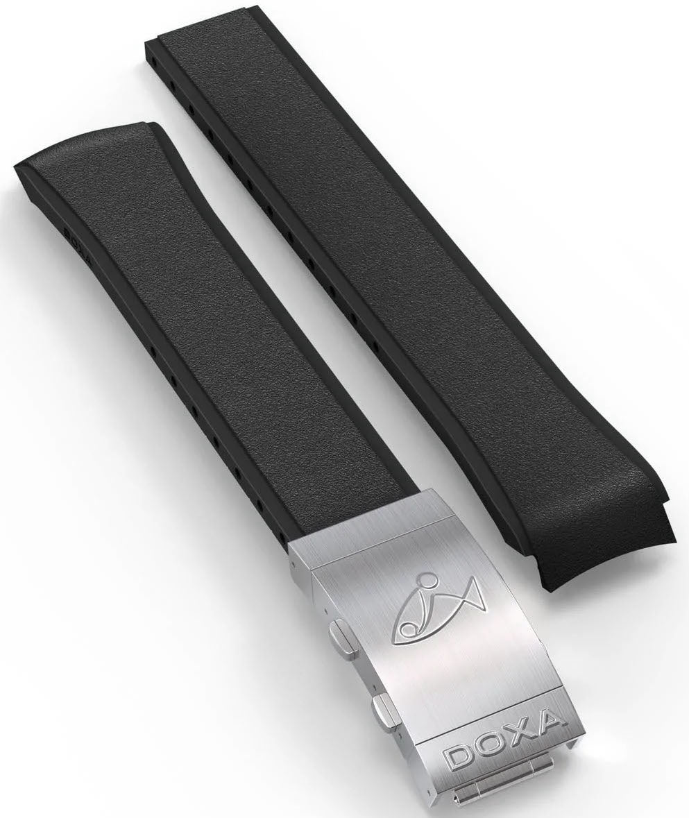 Doxa Strap SUB 300 Rubber Black With Folding Clasp - Black