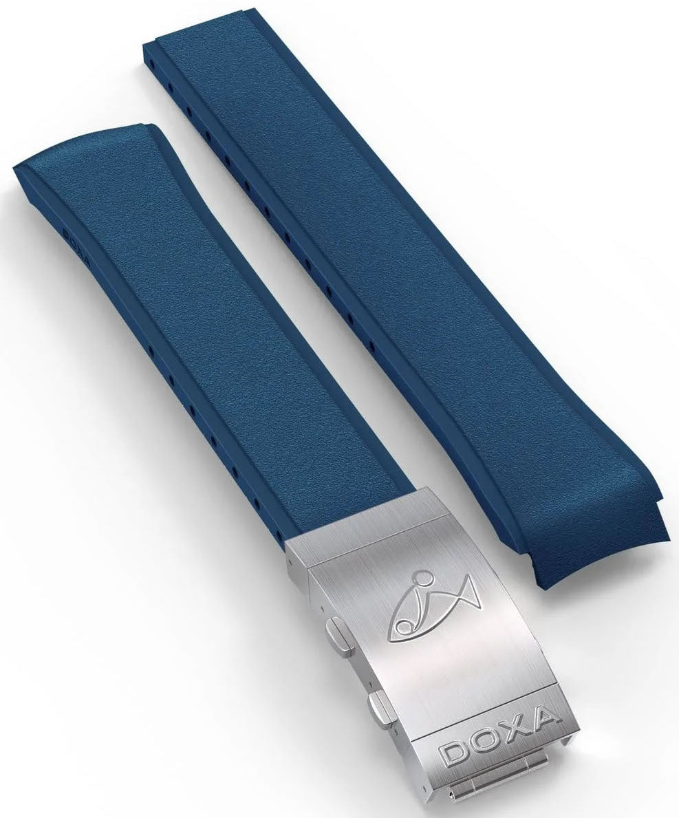 Doxa Strap SUB 300 Rubber Navy Blue With Folding Clasp - Blue