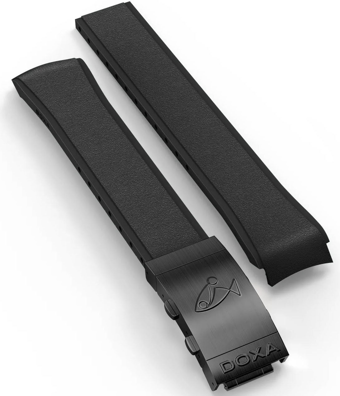 Doxa Strap SUB 300 Carbon Rubber Black With Folding Clasp - Black