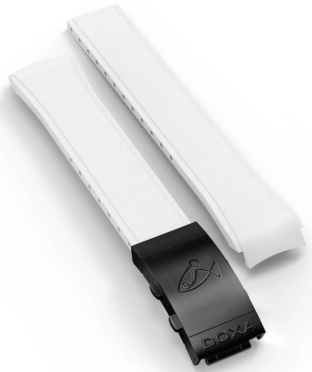 Doxa Strap SUB 300 Carbon Rubber White With Folding Clasp - White