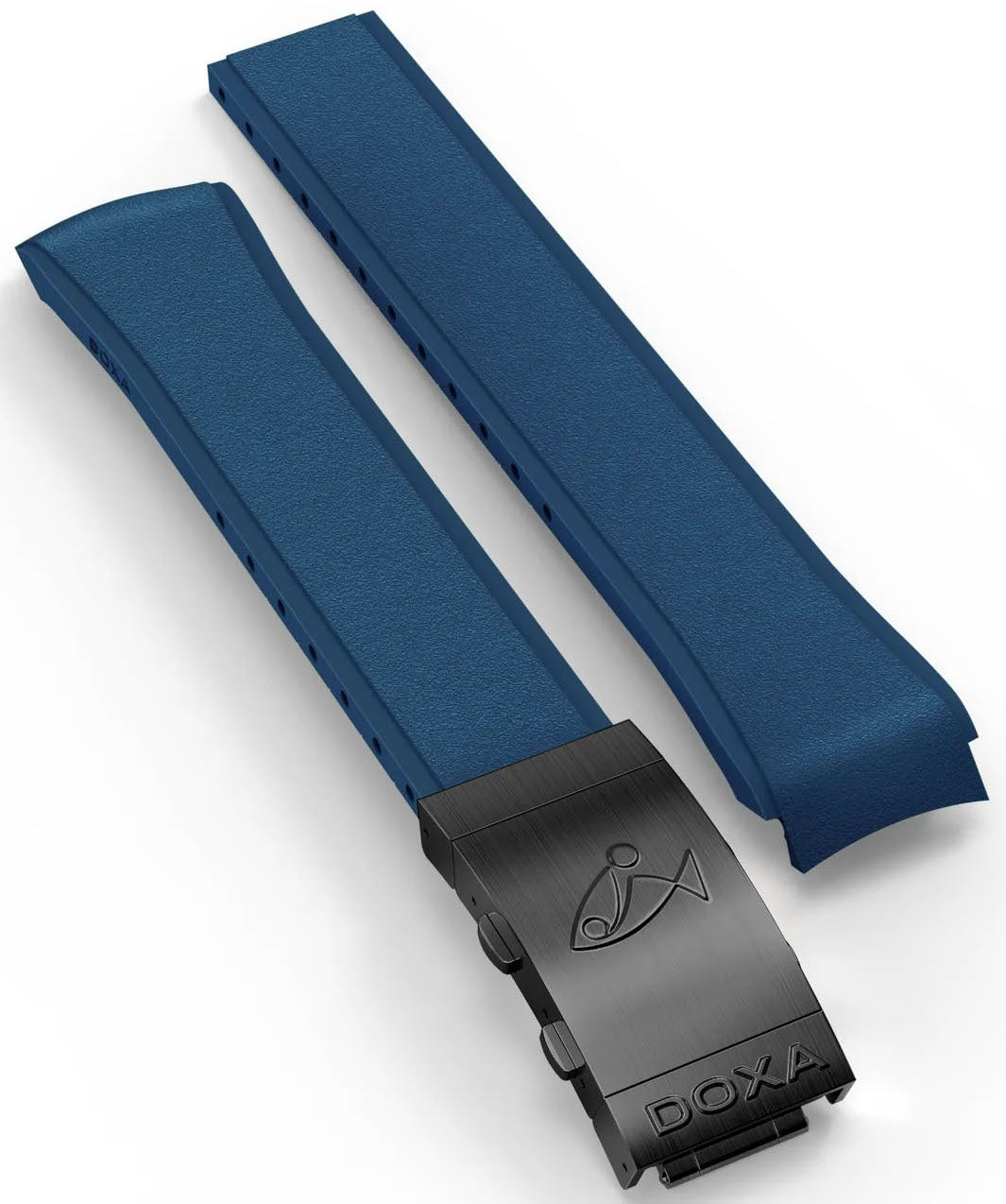 Doxa Strap SUB 300 Carbon Rubber Navy Blue With Folding Clasp - Blue