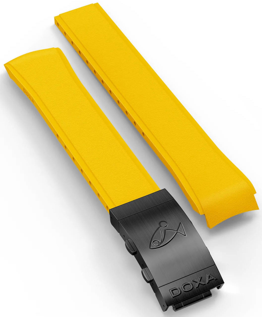 Doxa Strap SUB 300 Carbon Rubber Yellow With Folding Clasp - Yellow