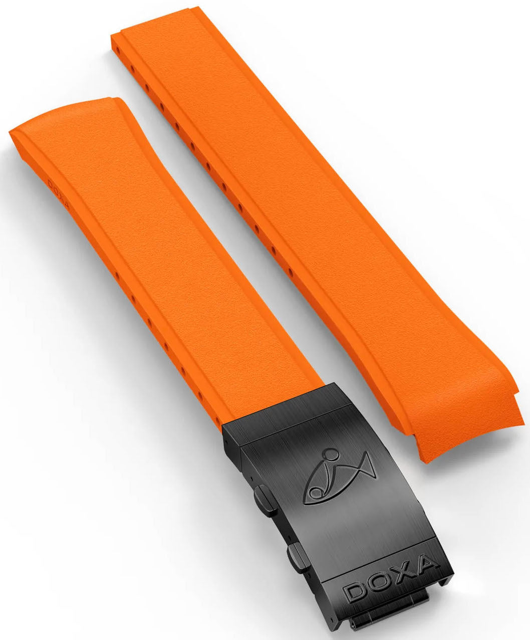 Doxa Strap SUB 300 Carbon Rubber Orange With Folding Clasp - Orange