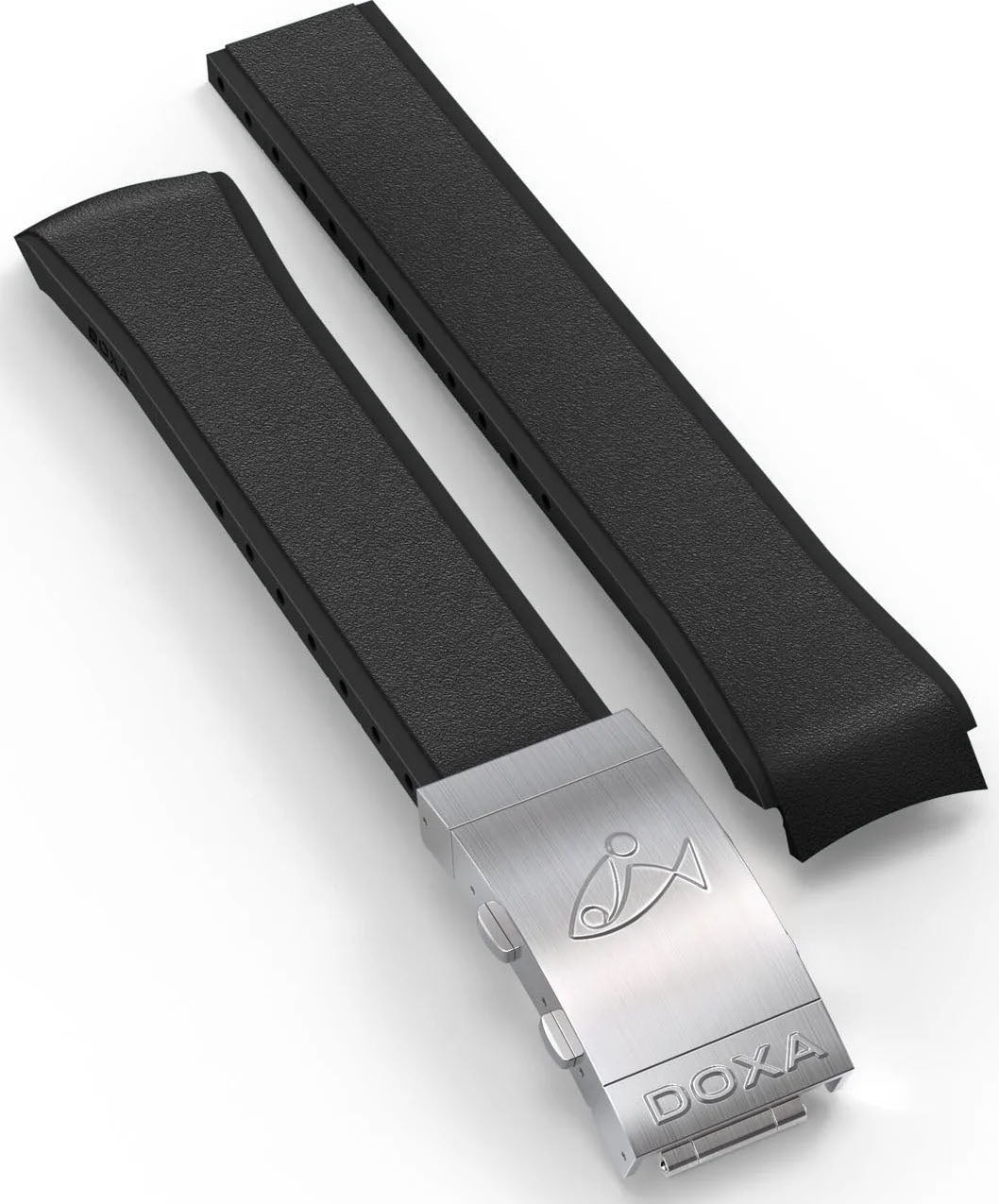 Doxa Strap SUB 300T Rubber Black With Folding Clasp - Black
