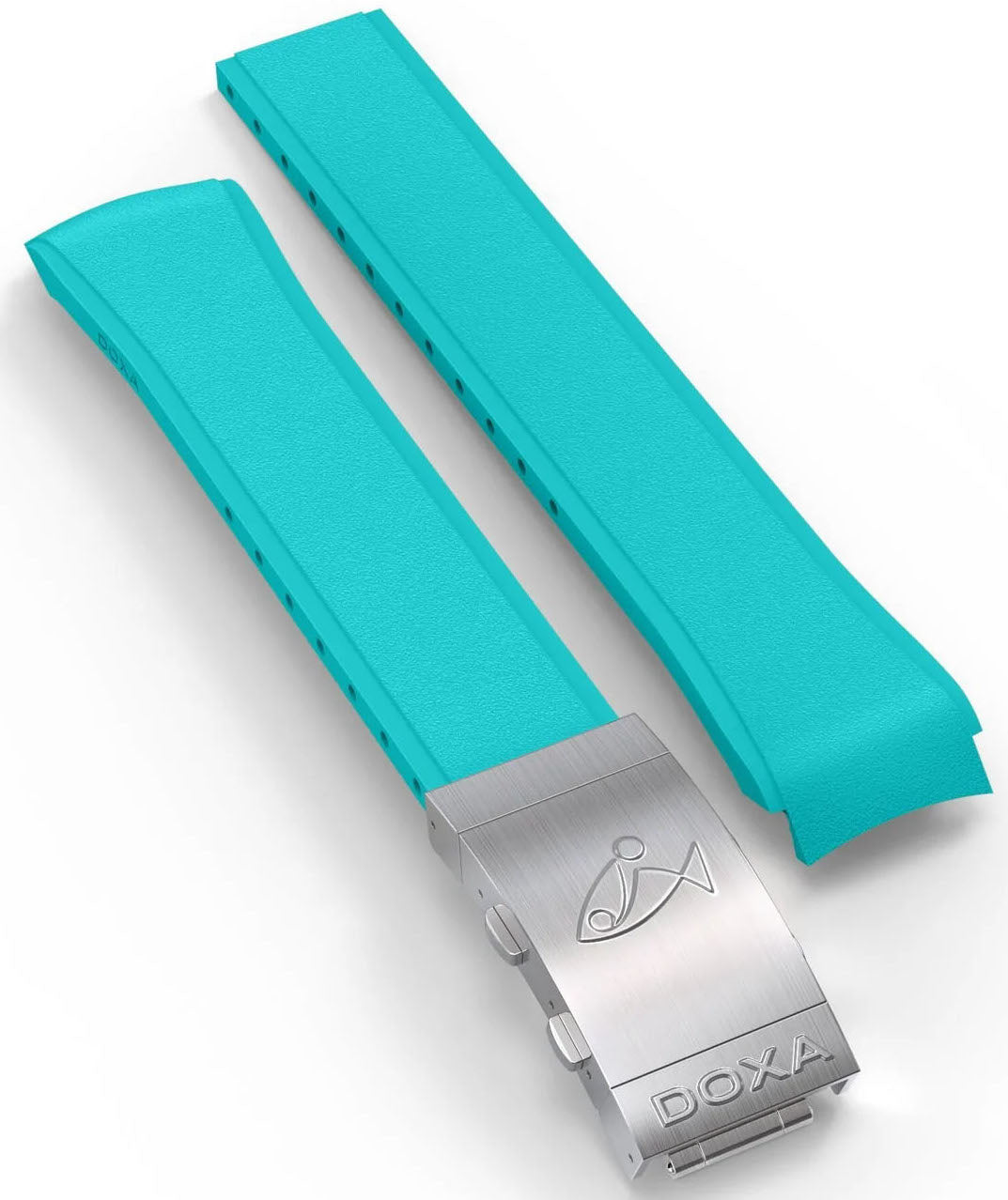 Doxa Strap SUB 300T Rubber Turquoise With Folding Clasp - Turquoise