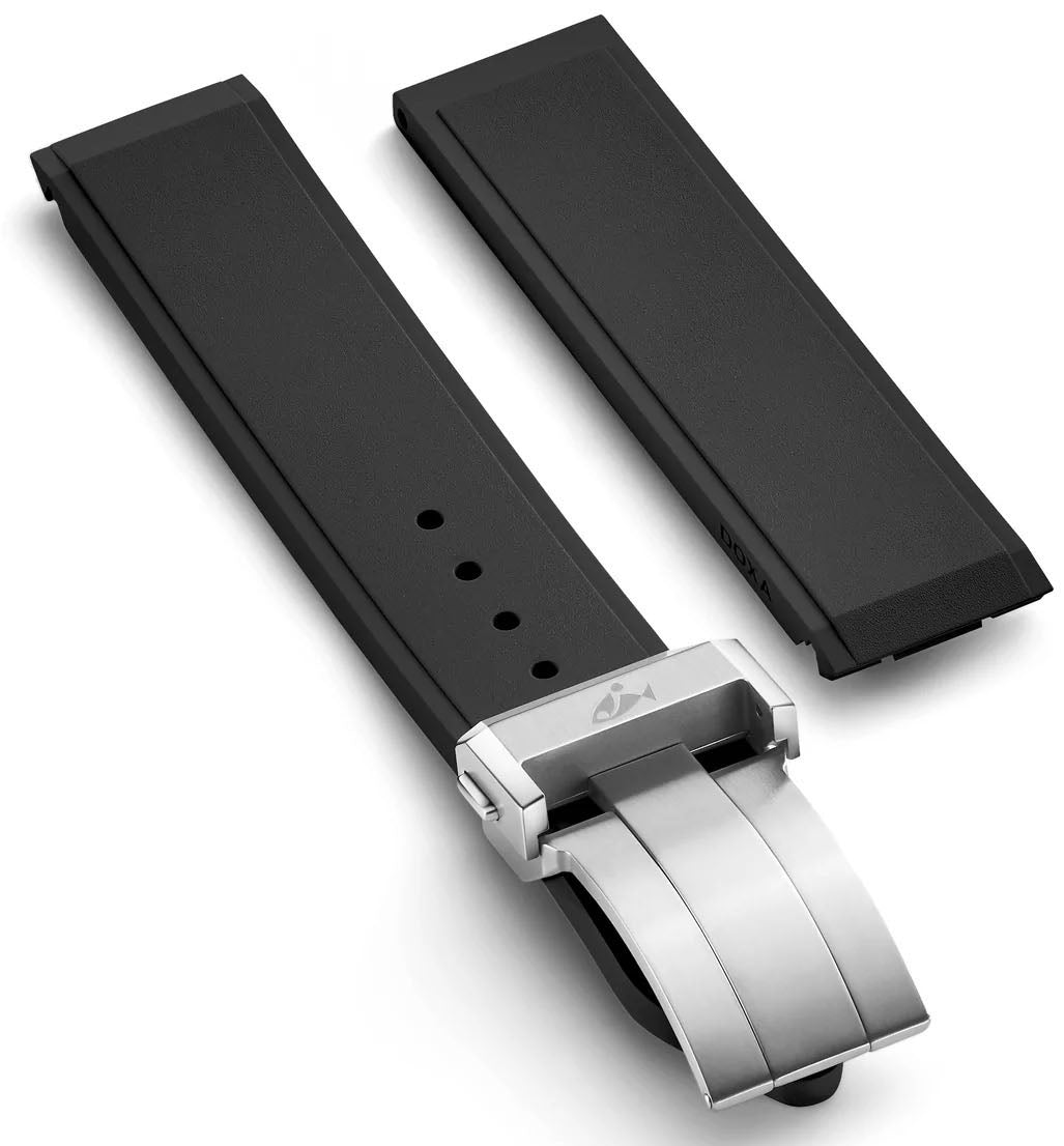Doxa Strap SUB 600T Rubber Black With Folding Clasp - Black
