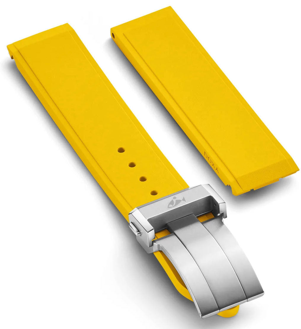Doxa Strap SUB 600T Rubber Yellow With Folding Clasp - Yellow