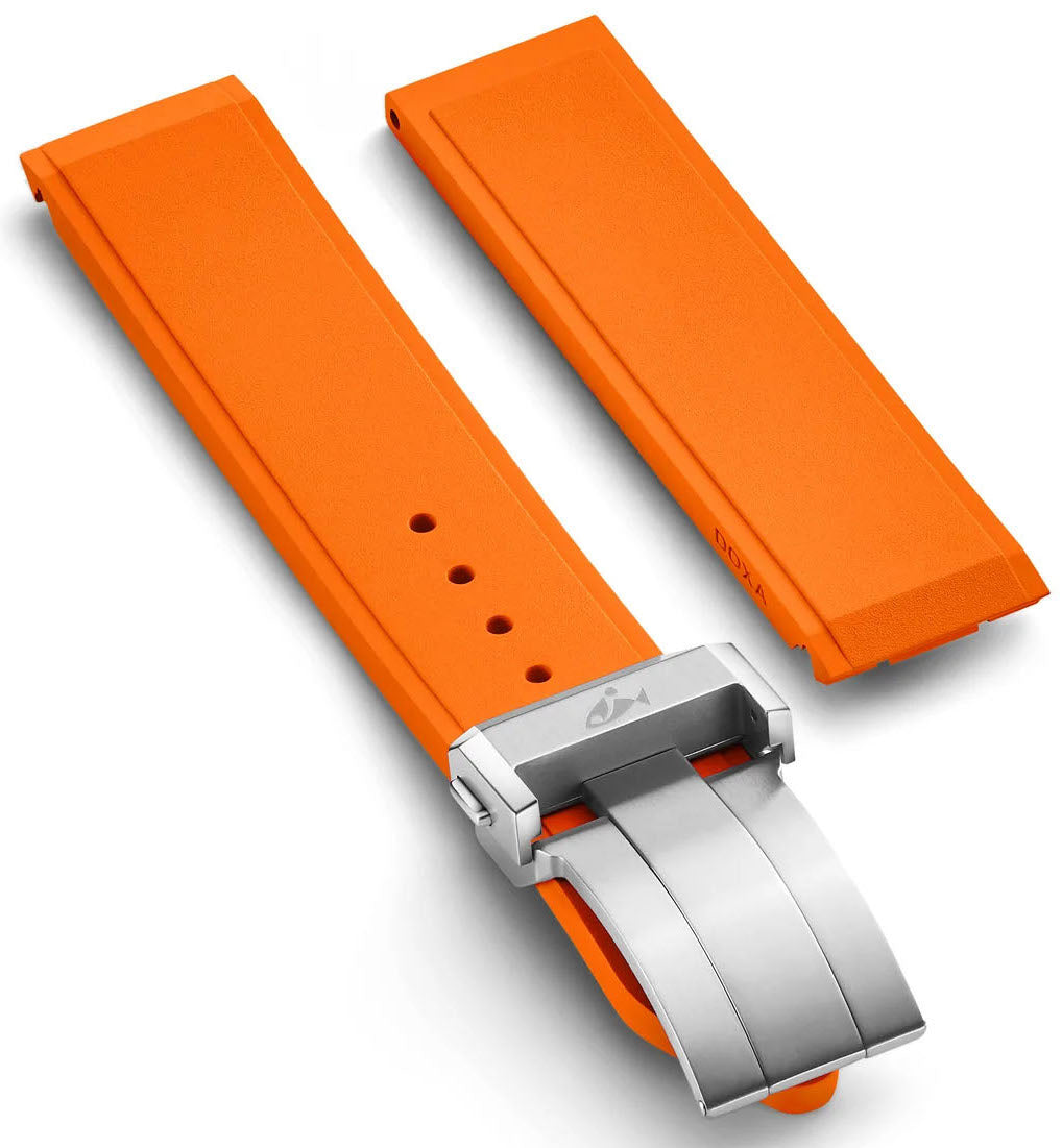 Doxa Strap SUB 600T Rubber Orange With Folding Clasp - Orange