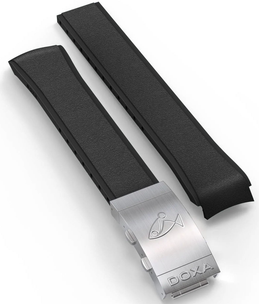 Doxa Strap SUB 1500T Rubber Black With Folding Clasp - Black